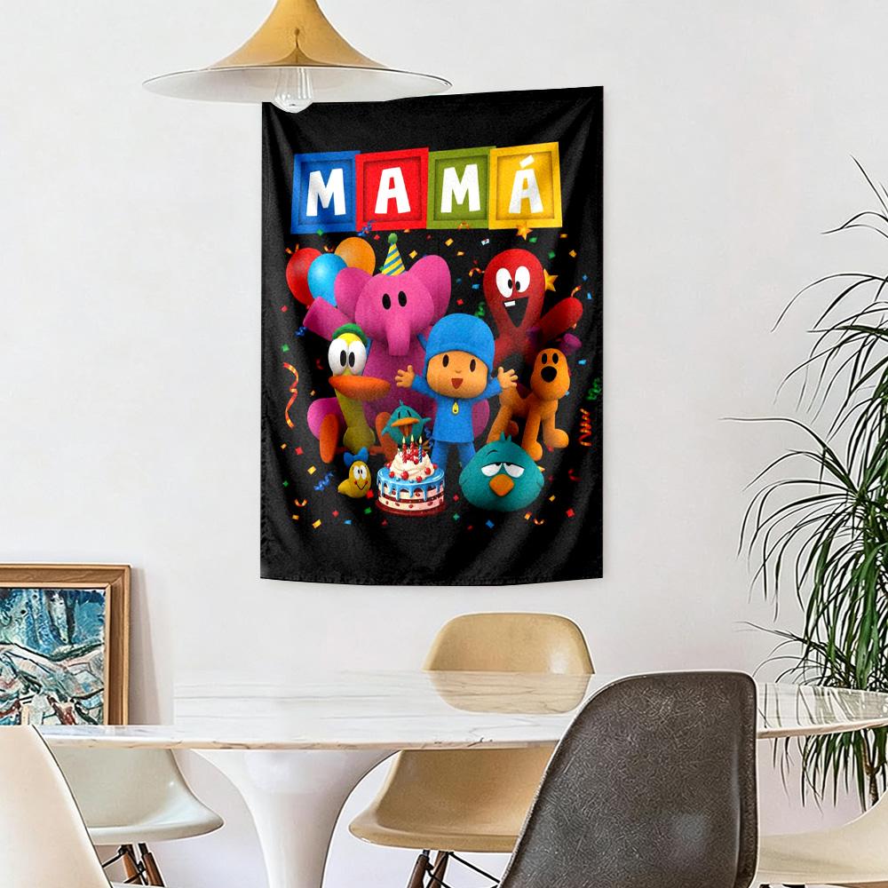 Pocoyo Retro Tapestry Rustic Farmhouse Ideal for Dorm Wall Balcony Living Room Year-Round Gallery Wall Gift for Friends Family