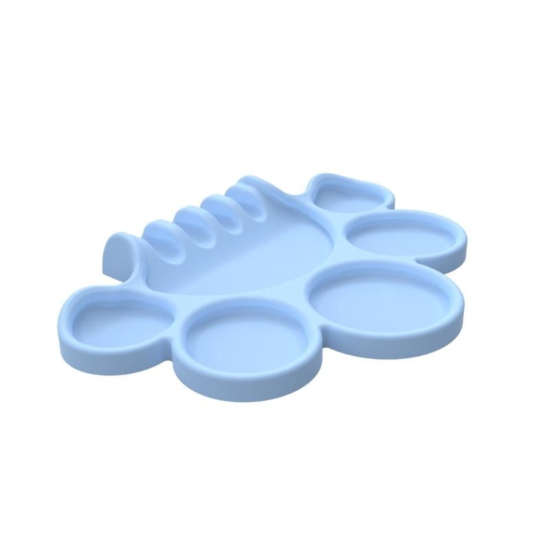 

Easy Clean Children s Painting Palette Painting Dish Reusable Silicone Color Mixing Tray Art Tool For Home School Use світло-синій колір