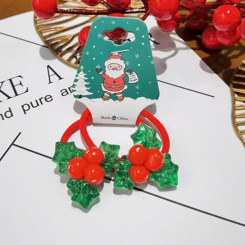 2Pcs/Set 2026  Christmas Hair Accessories Girls Festive Santa Claus Hair Ties Cute Red Hairpin Kid Holiday Party Hairpins