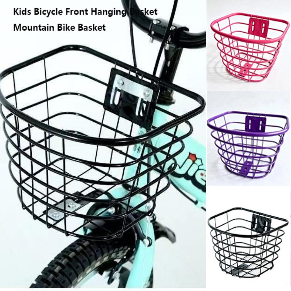Panier Avant de Vélo Fixe Durable Panier Avant de Vélo en Métal Accessoires pour Vélo Pliant d'Enfant