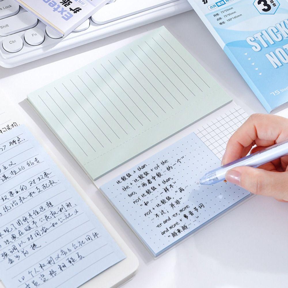 Extendable Foldable Sticky Notes 3-in-1 Lined/Dotted/Grid Self-Stick Notes Self-Adhesive Memo Pads School Office Supplies