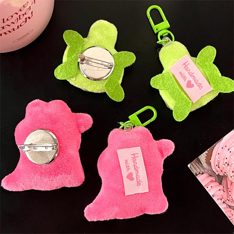 Kawaii Cute Plush Animal Dolls Keychain Brooch Plush Toy For Women Girls Pendant Keyring Backpack Hanging Decoration Accessories