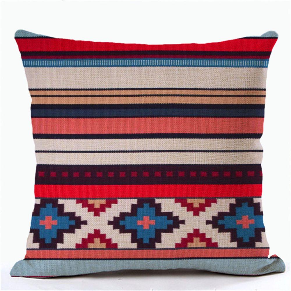 Sofa Living Room Linen Farmhouse Style Bedroom Pillow Cover Pillow Case Bohemian Ethnic Style