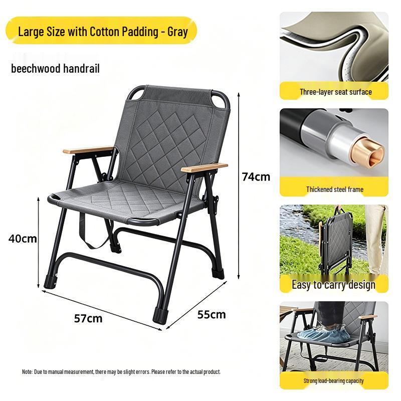 Kermit Portable Folding Camping & Fishing Chair with Backrest
