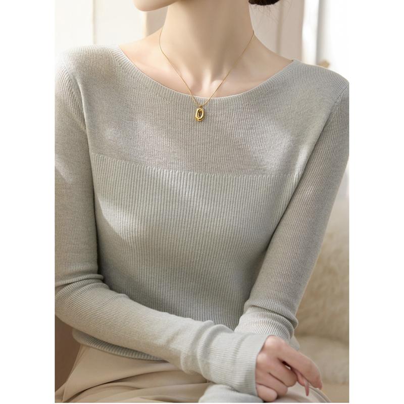 

Осенний длинный рукав однотонный вязаный базовый свитер женский зимний однотонный круглый вырез пуловеры свитера женские элегантные облегающие повседневные трикотажные джемперы 25932 One Size серый