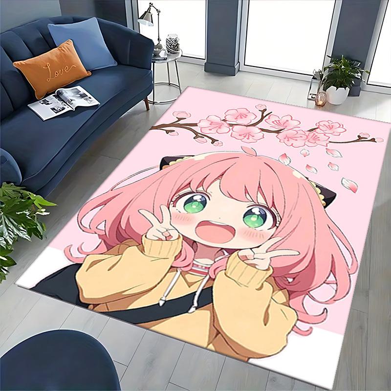 1pc Anime Cute Girl with Cherry Blossoms Chair Mat - Office Desk Pad, Anti-Slip Rug for Home Decor, Seasonal Gift, Suitable for Office, Living Room, B