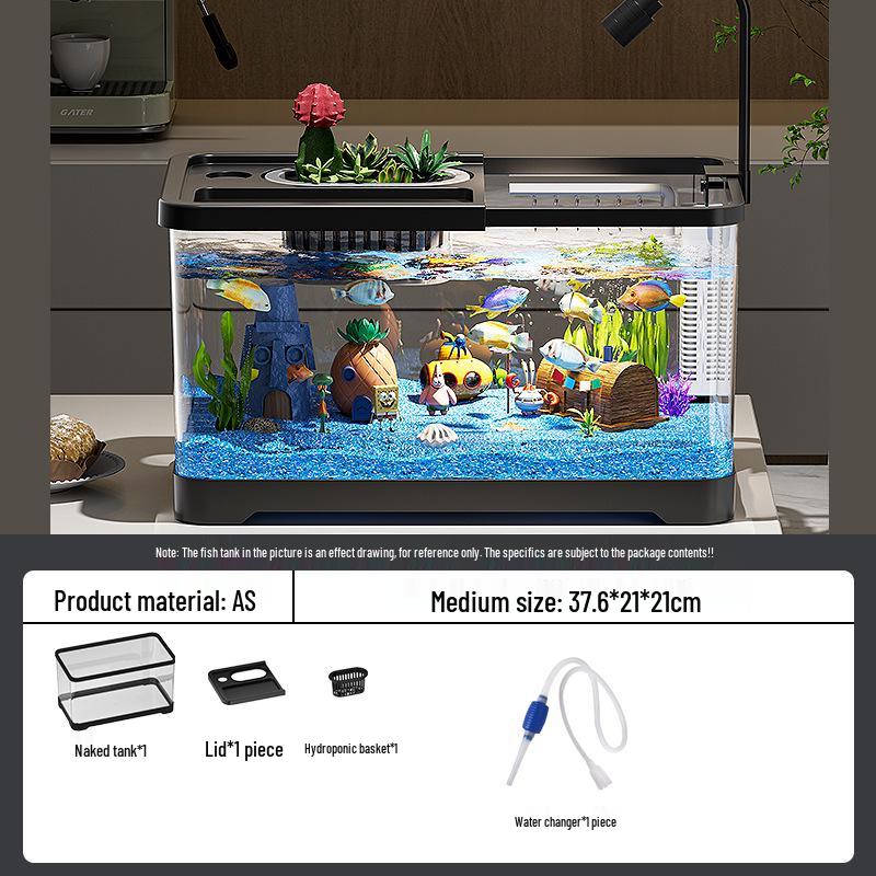Acuario de Peces Betta de Alta Definición con Filtro y Oxigenador Integrados para Decoración de Sala de Estar