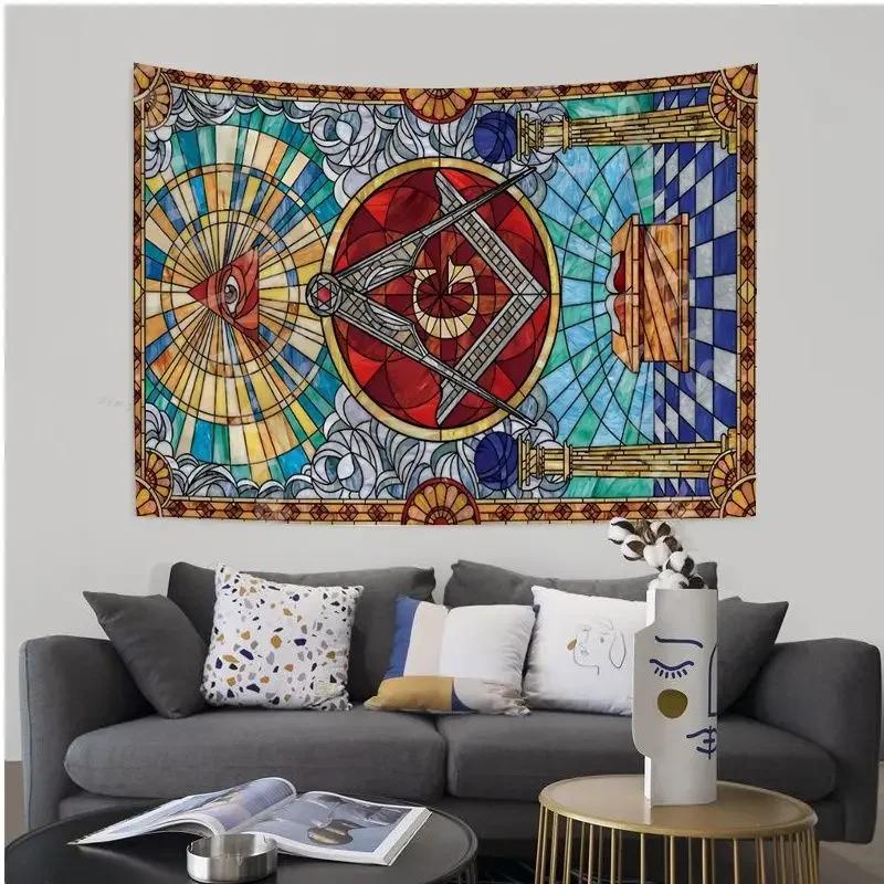 Masonic Freemason Illuminati Printed Large Wall Tapestry Japanese Wall Tapestry Anime Art Home Decor