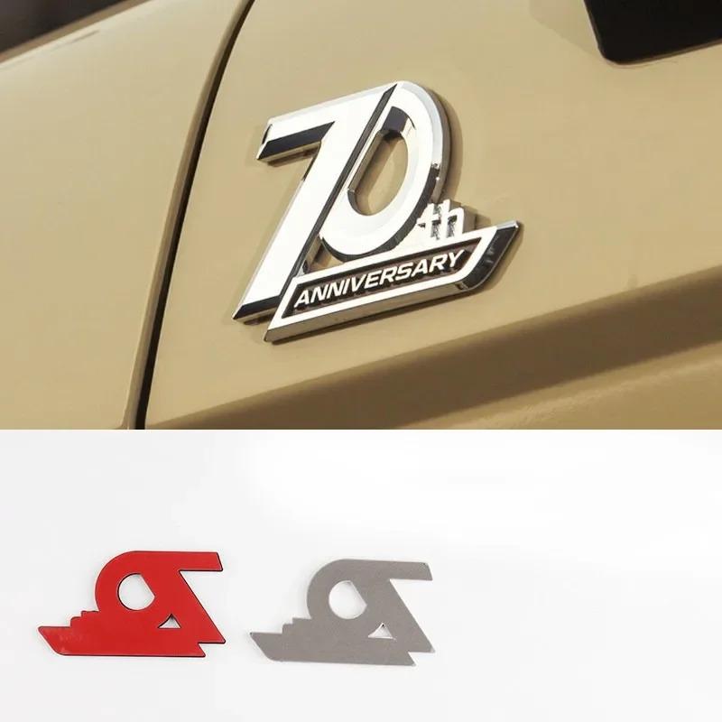 3D ABS 70th Anniversary Logo Car Side Fender Rear Trunk Emblem Badge Sticker Decals For Toyota Land Cruiser LC200 LC300 FJ200