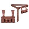 Role Playing Renaissances PU Leather Belt and Potion Holder with 4Pcs Cork Potion Bottle Vials for Medieval Costume