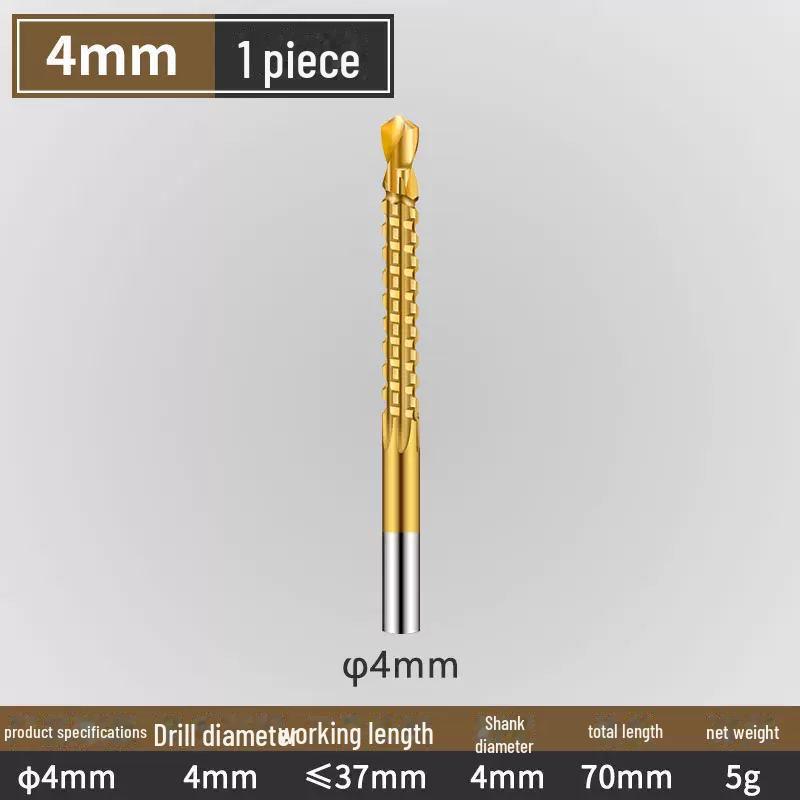 Titanium-Coated Serrated Twist Drill Bit for Woodworking and Grooving