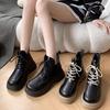 Martin boots women's 2025 new popular autumn British style thick-soled heightened feet small fried street short boots spring and autumn single boots