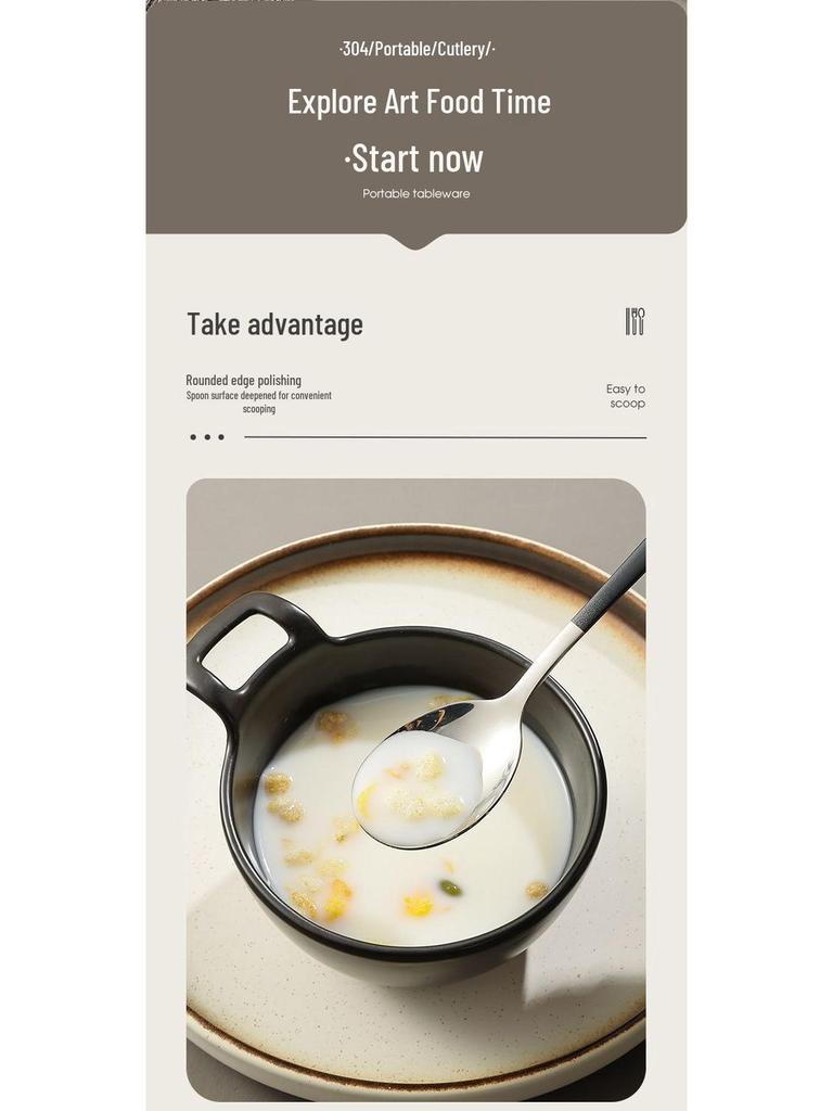 Portable Stainless Steel Cutlery Set: Spoon, Chopsticks, and Fork for Home or Student Use