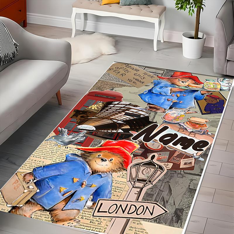 Custom personalization Paddington Bear Area Rug - Perfect For Kitchen, Bathroom,Laundry Room Decor Large Size Available,Gift All Seasons