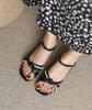 Summer 2024 Thick Heel Block Sandals for Women Chunky Open Toe Outdoor Ladies Shoes with Low Heels Footwear Bow Comfort F Sale H
