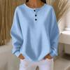 Women's Casual Shirts Long Sleeve Tops Button Up V Neck Loose Knit Fall Favorites For Women