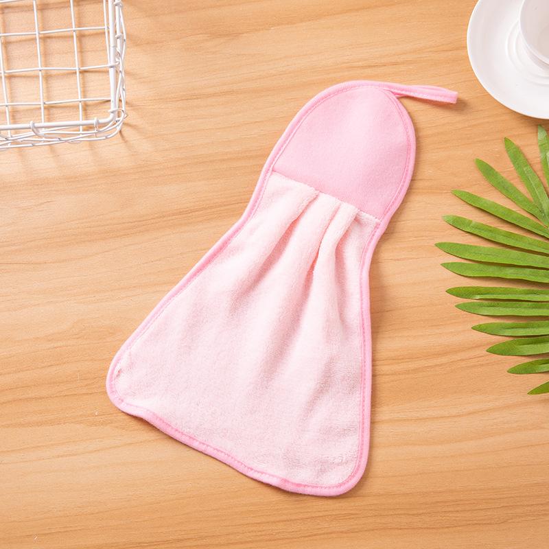 Полотенца из кораллового флиса Кухонные подвесные полотенца для рук Салфетки для мытья посуды Абсорбирующие и не линяющие Губки для мытья посуды Бытовые чистящие салфетки 40 *25 * 2 cm  (1 pc) розовый