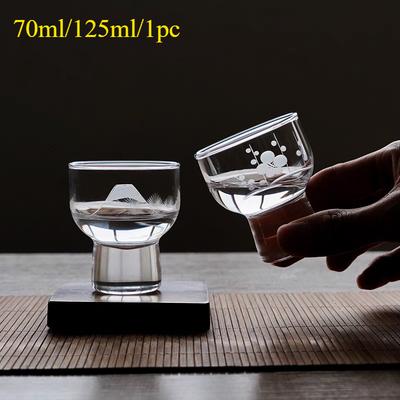 Japanese Mount Fuji Glass Sake Cup,Handmade Small Wine Glasses,High End Bar Wine Accessories Fierce Wine Cups,Moving Party Gifts