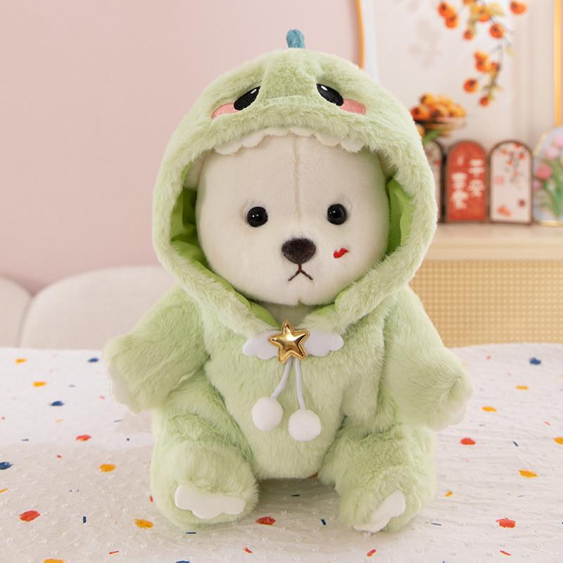 Plush Teddy Bear Toy With Shark Costume For Kids Gift And Collectors
