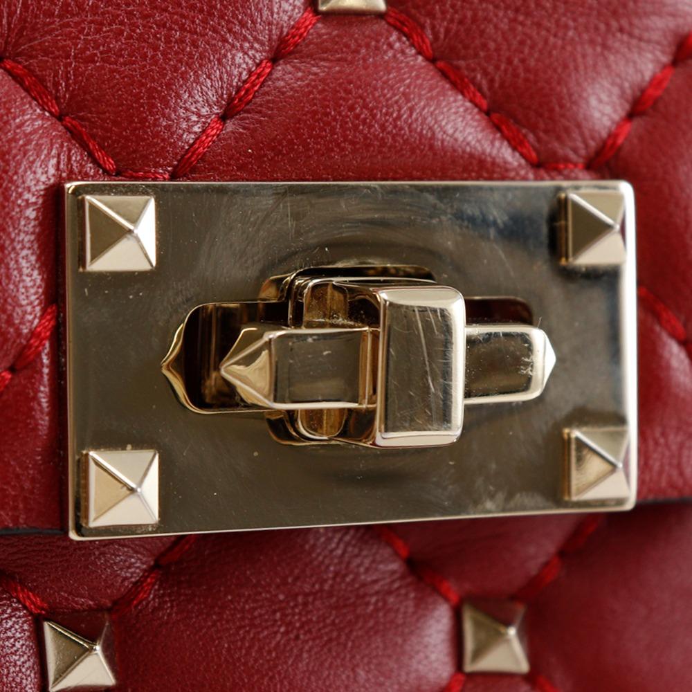Valentino Garavani Rock Studs Shoulder Bag MW0BCA23NAP Mini Shoulder Wallet Shoulder Red Leather Women Used