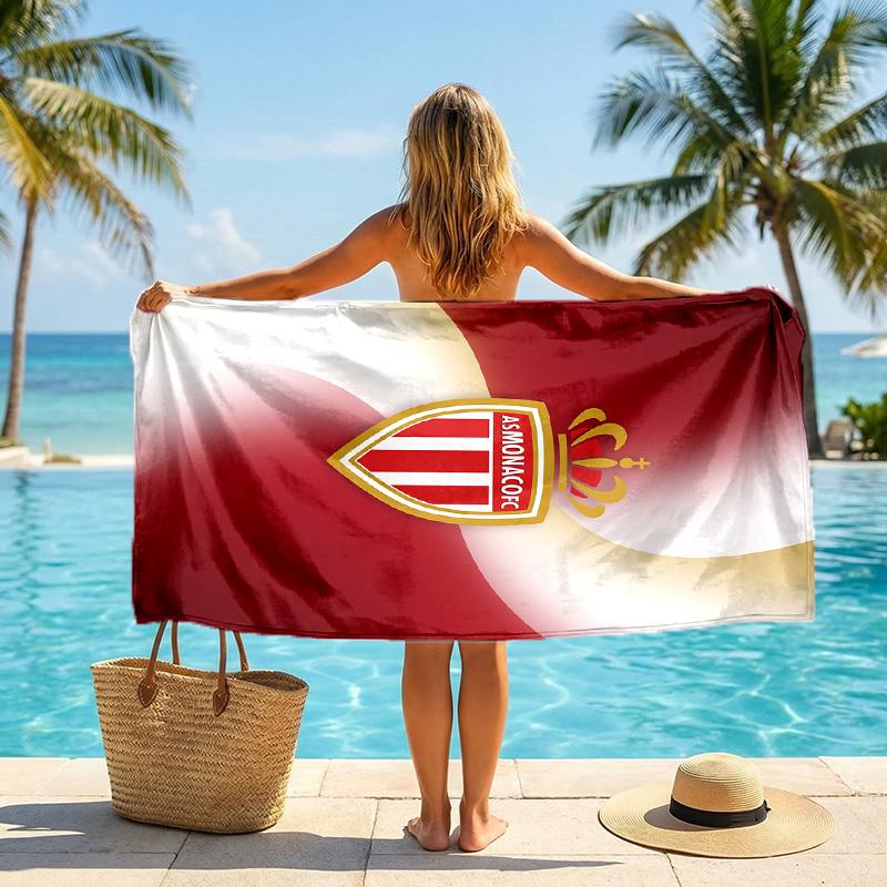 Asciugamano da Spiaggia Monaco FC Stampa Asciugatura Rapida Microfibra Assorbente Portatile da Viaggio Asciugamano da Nuoto