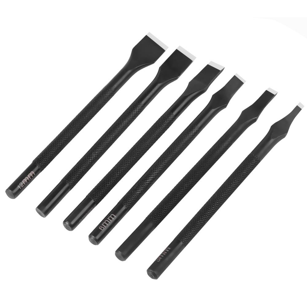 6pcs 3mm to 12mm Punchers Leather Punch Tool Slotted Punch Head Metal Hole Punch Set DIY Hand Work