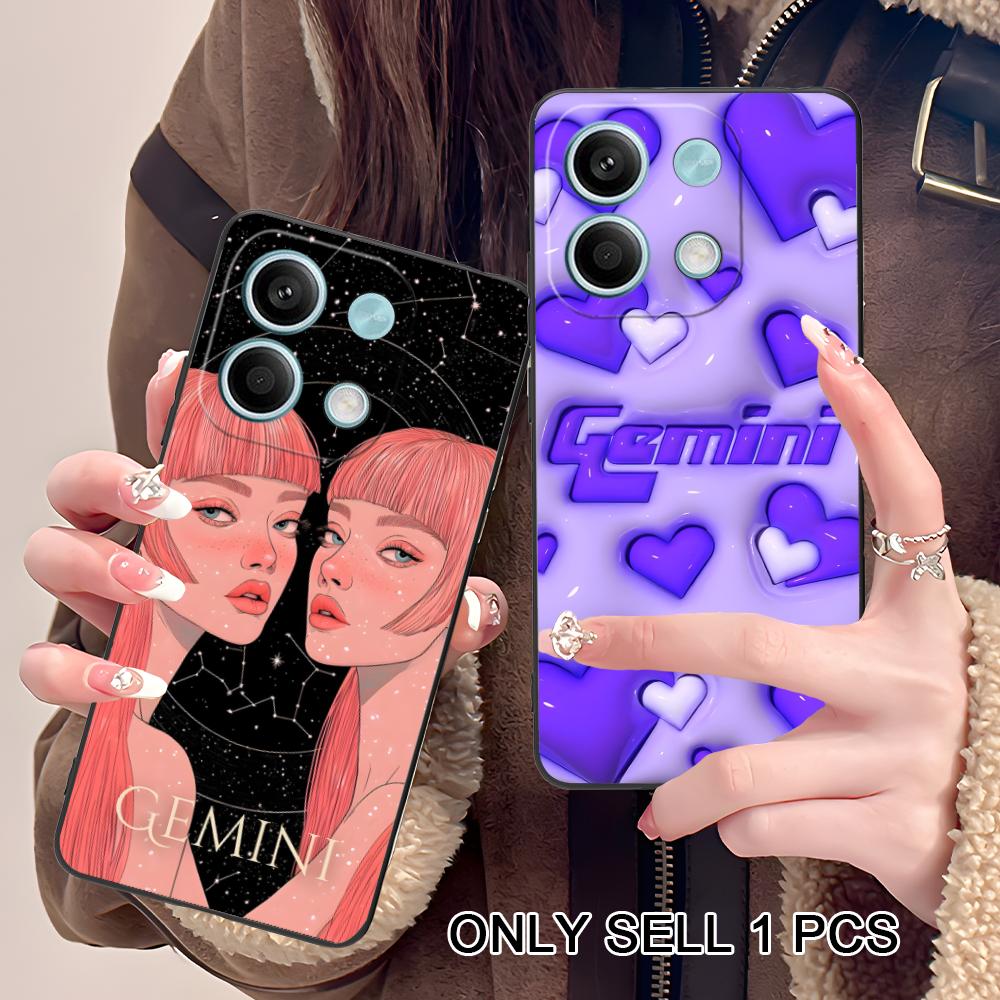 Zodiac Sign Gemini Phone Case for POCO F8 F7 F6 F5 F4 F3 F2 Pro GT C75 C71 C65 C61 C40 Pro Ultra Soft TPU Shockproof Cover
