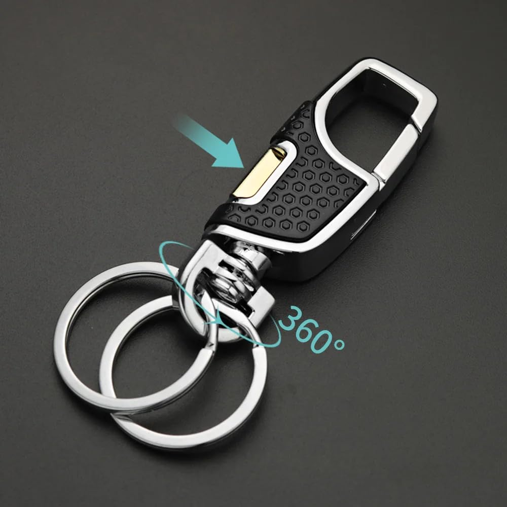 Samcos Key Chain, Car, Motorcycle, Key Ring, Key Chain, For Car, Home, Bicycle, House Keys, Lost Prevention, Unisex, Black
