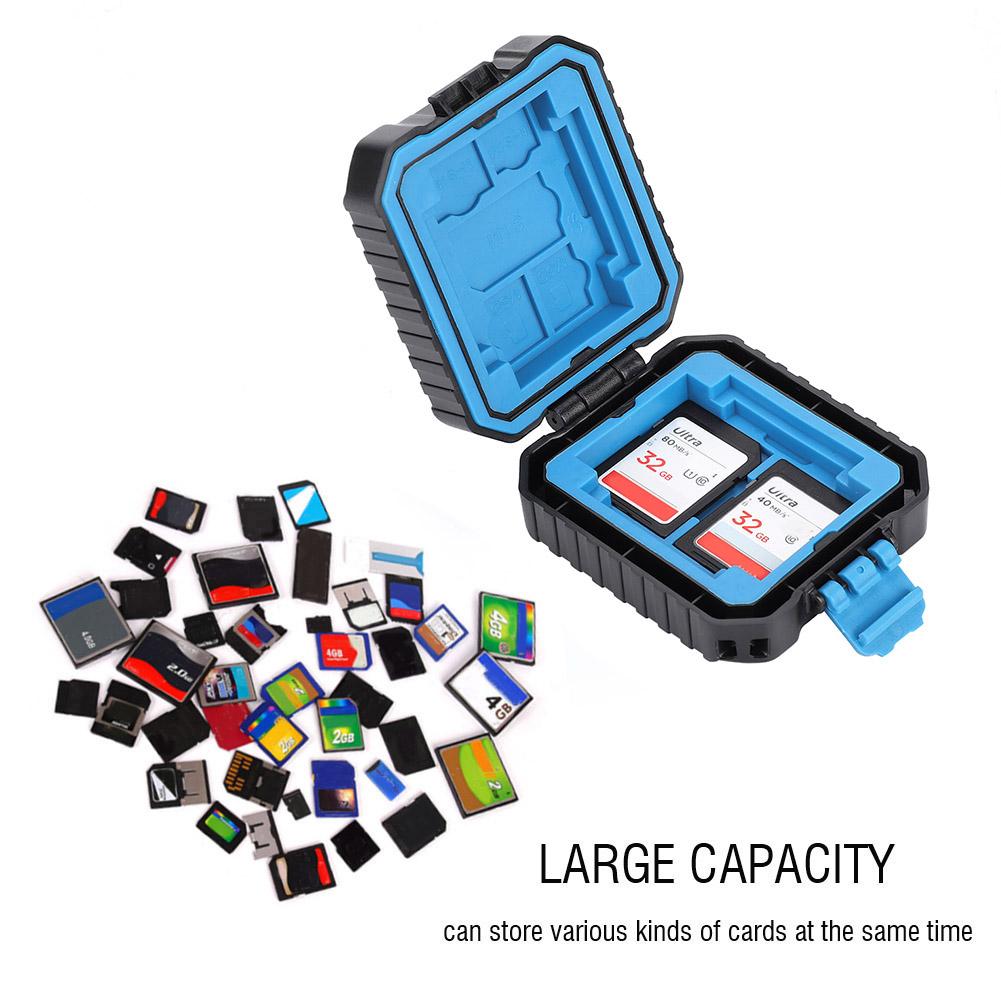 Portable Black Waterproof Memory Card Protective Carry Case Travel Holder for SD TF Cards
