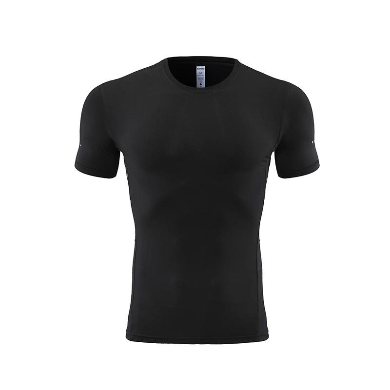 Men s Quick Dry Short Sleeve Tight Fit Running Shirt - Round Neck Fitness Wear S