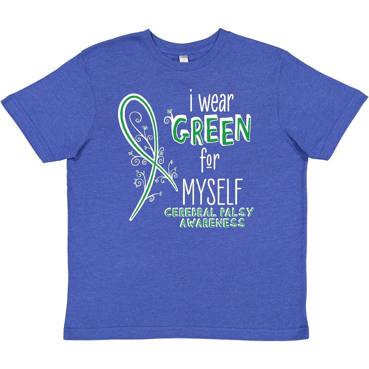 Inktastic I Wear Green For Myself- Cerebral Palsy Awareness Youth T-Shirt Ribbon 110