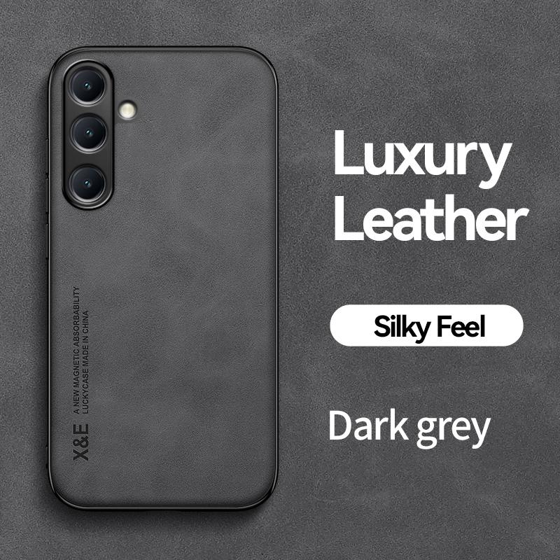 KEYSION Luxury Retro PU Leather Case for Samsung S25 Ultra 5G S25+Plus Soft Silicone+PC Shockproof Phone Cover for Galaxy S24 FE