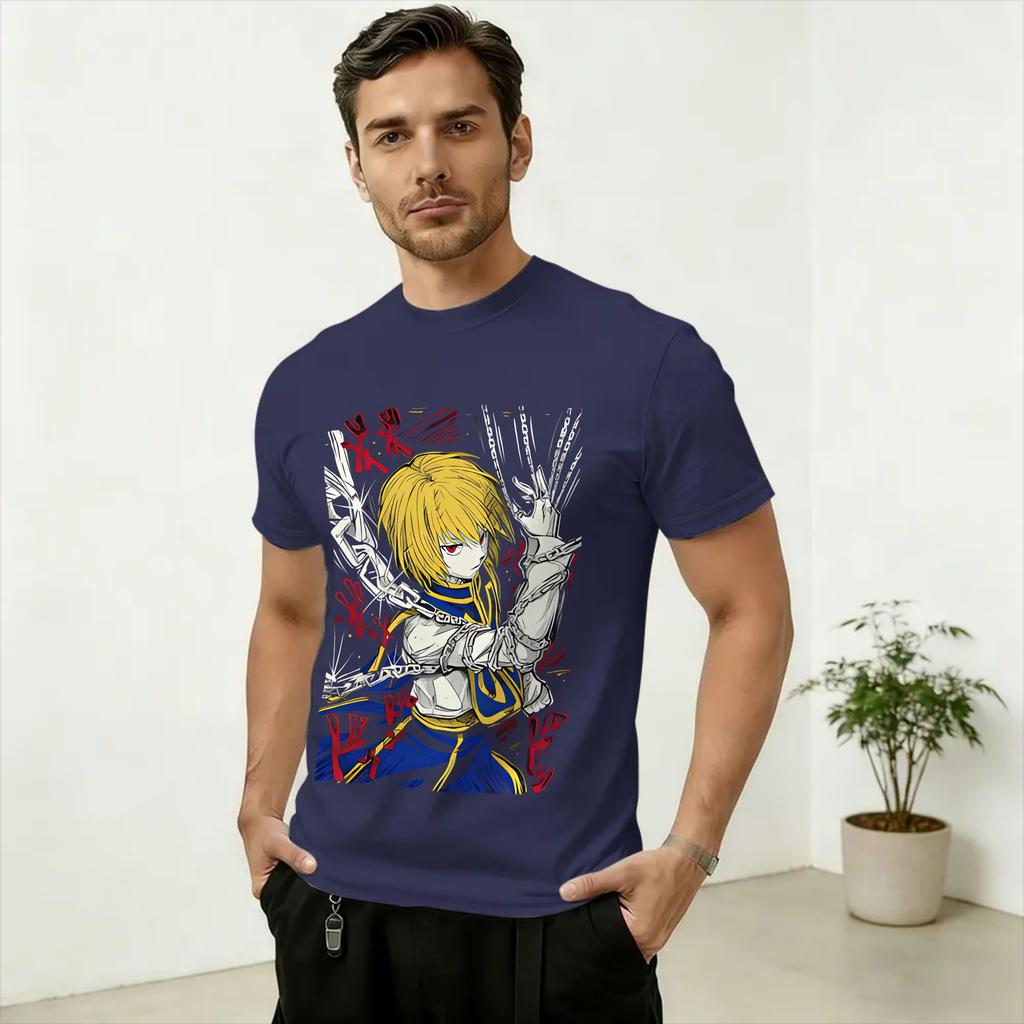 Kurapika Unisex T Shirt Funny Tee Shirt Short Sleeve Round Collar TShirts Pure Cotton Birthday Present Clothing