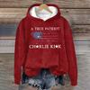 Ladies Fashion Casual Long Sleeve Printed Round Neck Hoodie Pullover Top