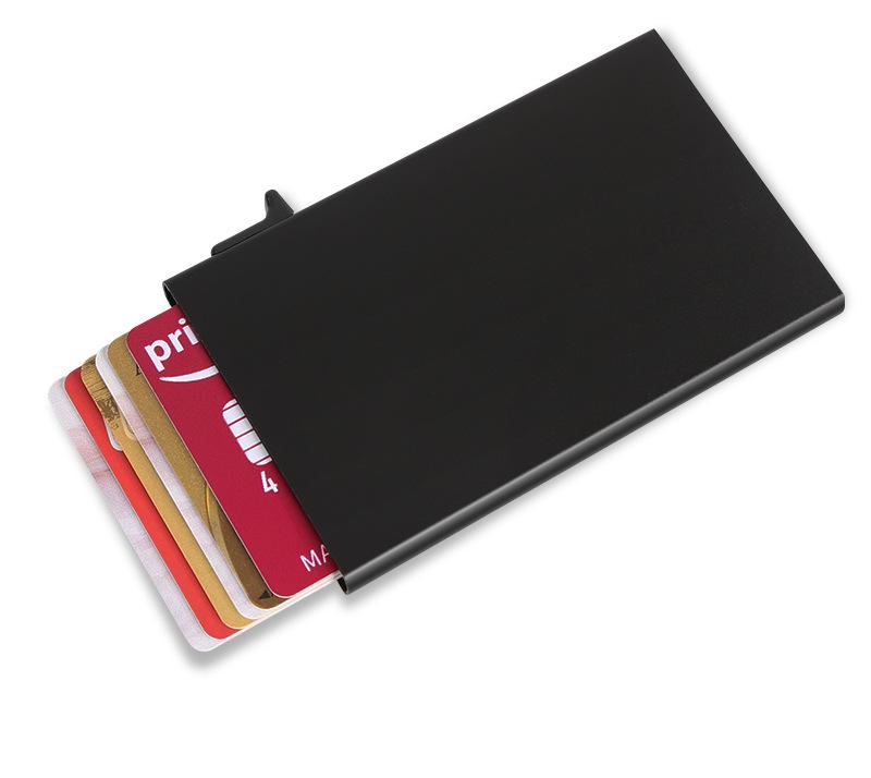 Ultra-Thin Anti-Theft Aluminum Card Holder with Automatic Pop-Up Mechanism