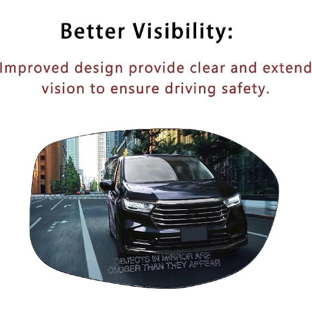 Right Passenger Side Mirror Glass Replacement For 2014 2015 2016 2017 HONDA ODYSSEY Mirrors - For HONDA ODYSSEY Side Mirror Glass With Rear Holder