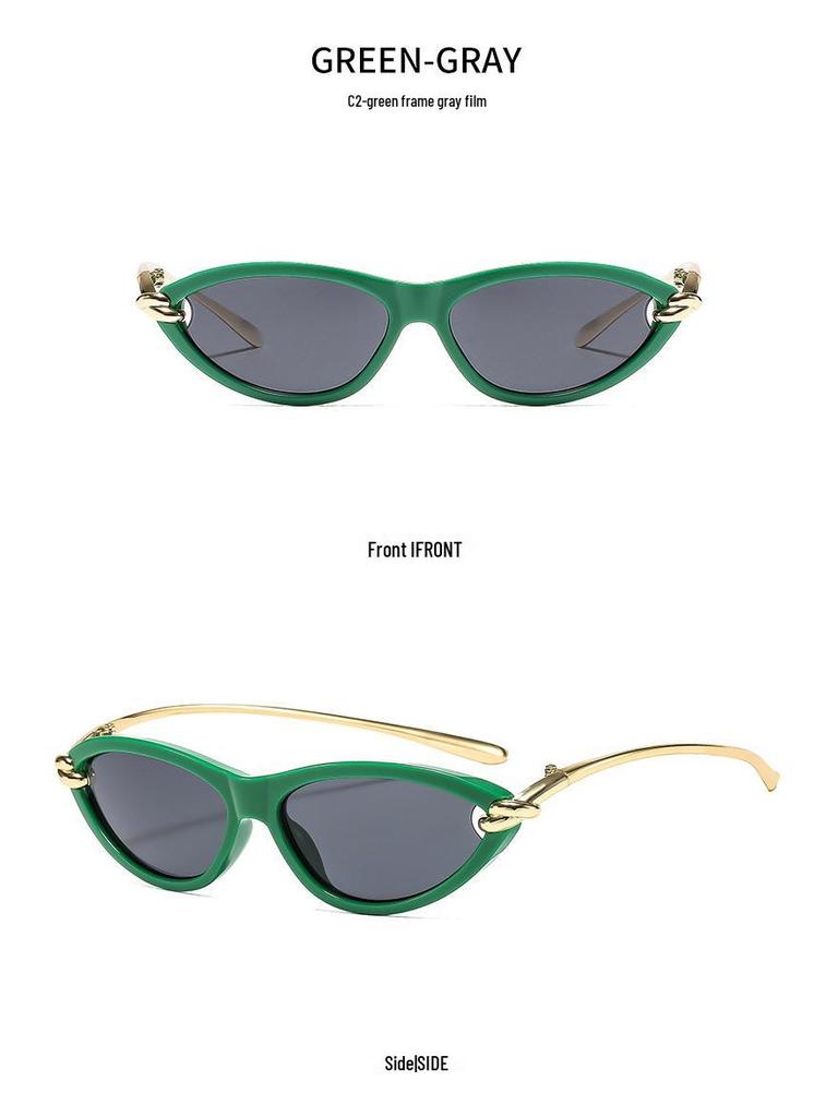 Women's Cat-Eye Sunglasses with Metal Knot Temples
