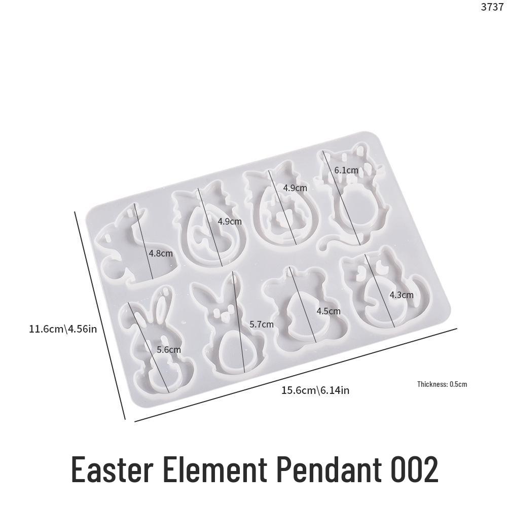 Easter Resin Animal Earrings Mold: Egg, Rabbit, Chick, Cat Pendant