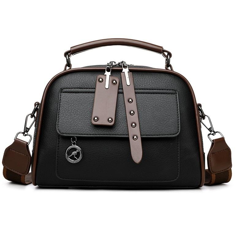 

Women s Textured Leather Top-Handle Crossbody Bag Multi-Pocket Design Casual Shoulder Bag 24*12 *17 cm чорний