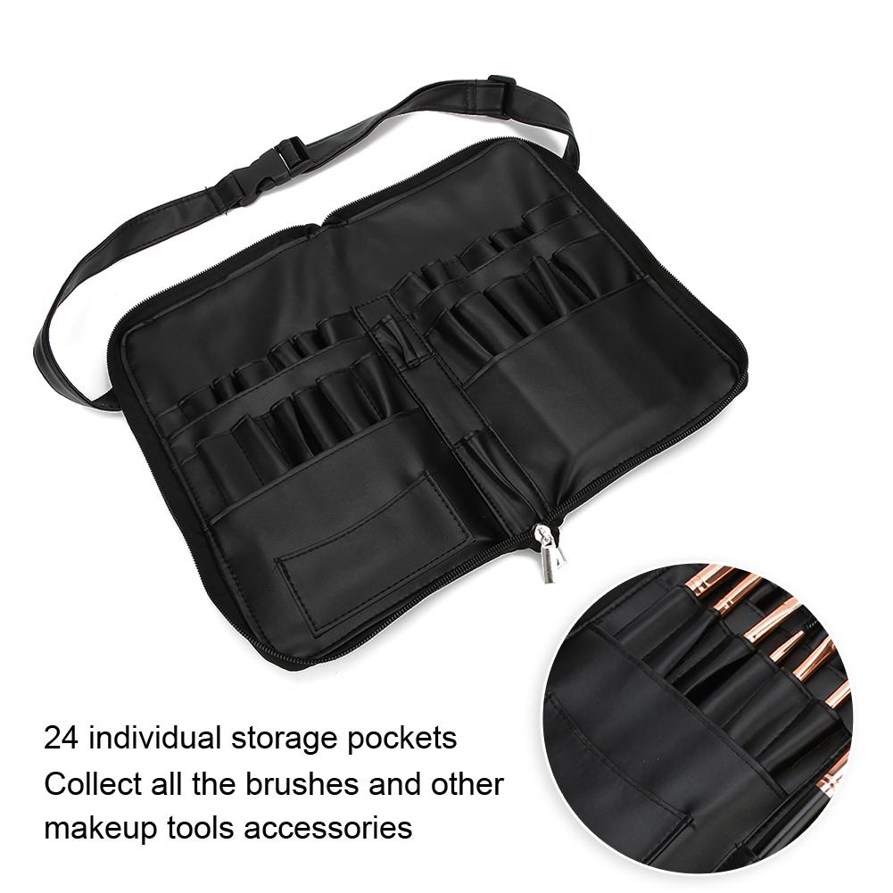 Professional Portable Makeup Brush Bag Case 24 Pockets Cosmetic Brush Holder Organizer