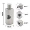 Oil Pressure Sensor Tee M10x1.0 to M10x1.0 Adapter Side Holes 1/8NPT Female Turbo Supply Feed Line Gauge