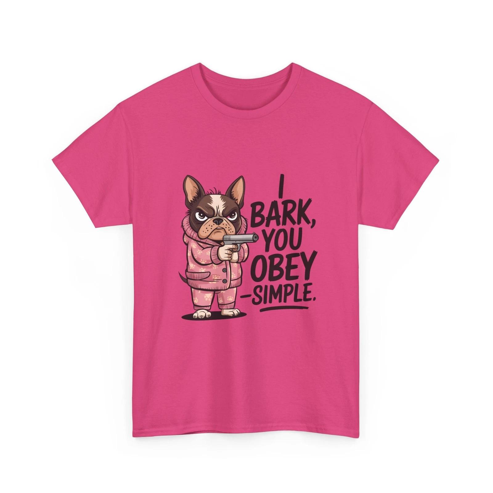 

Gruff French Bulldog in Tracksuit Tee | I Bark You Obey Graphic M