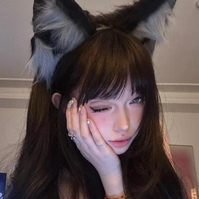 Opaska neutralna z uszami wilka, uszy bestii, pluszowy lis, szpilka do włosów z uszami kota, ręcznie robiony nakrycie głowy na Halloween, pies, Cos Tide