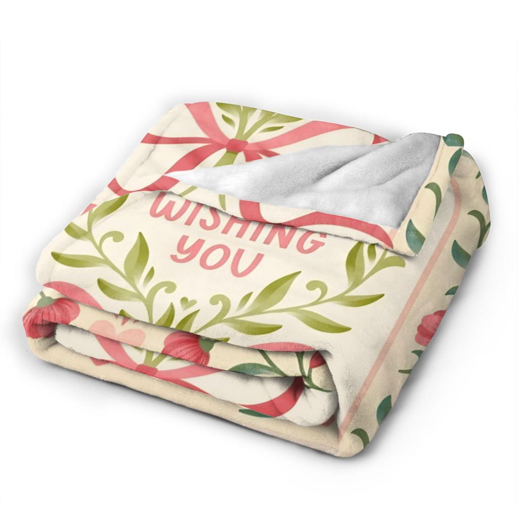 Border Painting Art Wishing U Super Warm Blanket Kids Plush Bedding Throws Funny Couch Chair Flannel Bedspread Sofa Bed Cover