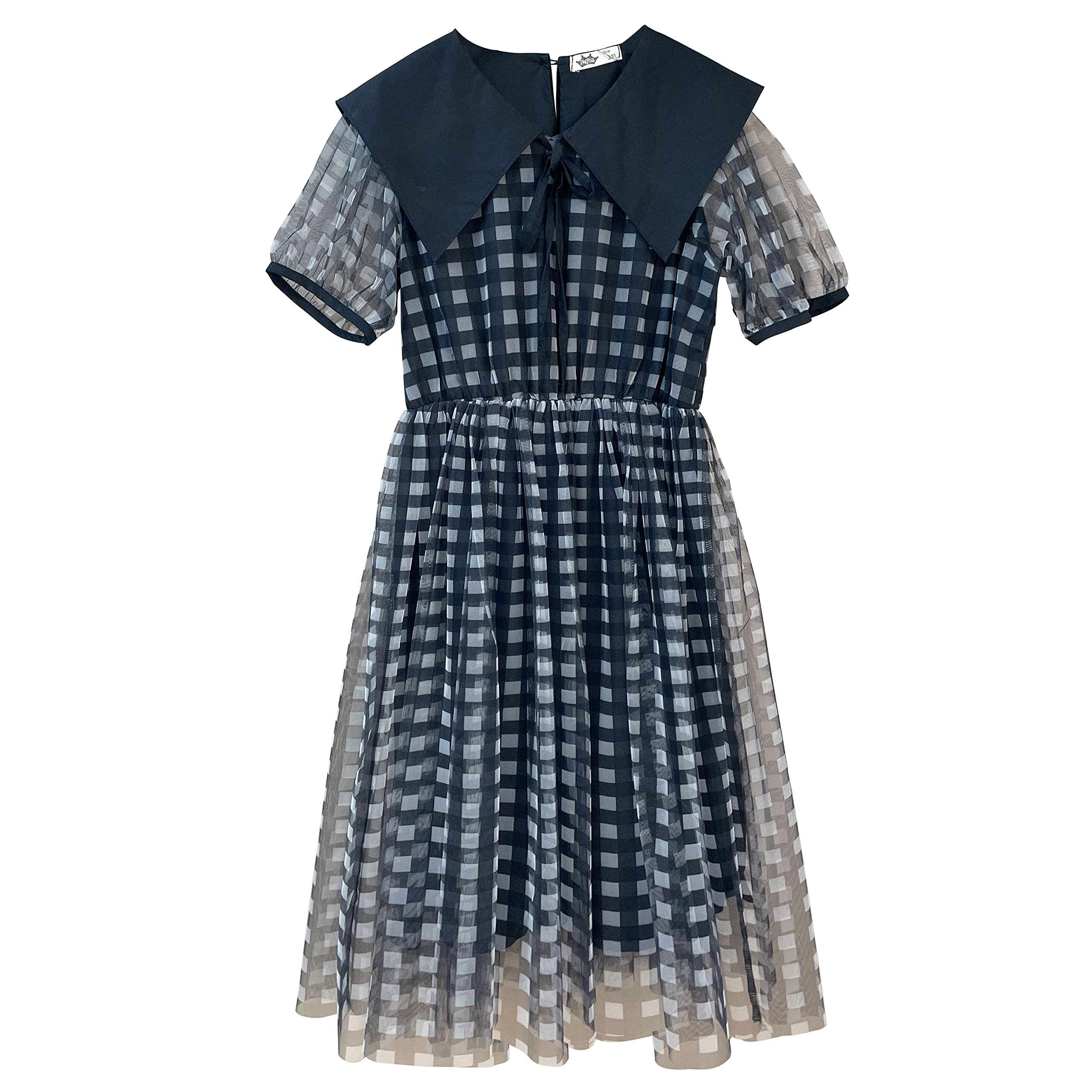 

Weileenice Черный Размер Короткий Рукав Клетчатый Памятный Формальный Корейский Короткий Летний Детское Платье, 140, Узор, Для Девочек