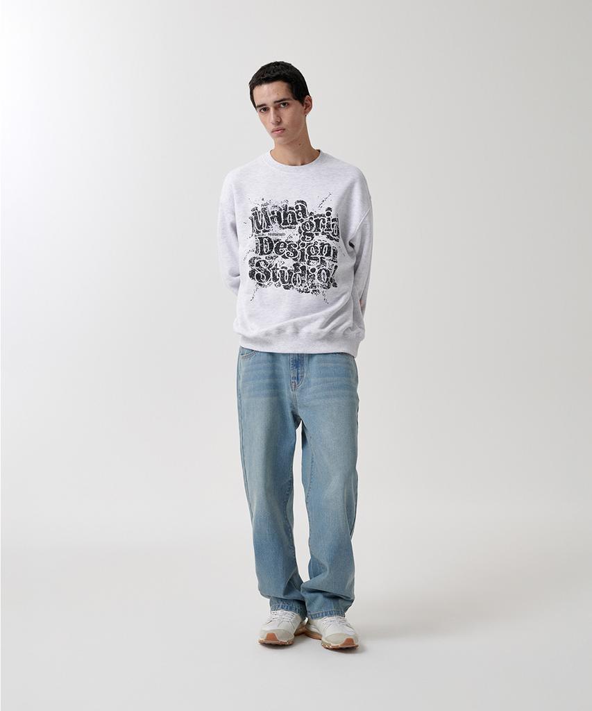 MAHAGRID Splatter Sweatshirt Light Gray(Mg2Fsmm443A)