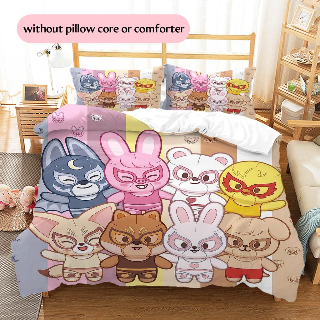 SKZOO Pattern Bedding Quilt Set Home Decoration Gift (1 * Duvet Cover + 2 * Pillowcase Without Core).xwn