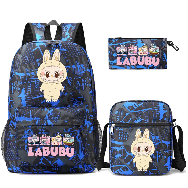 3Pcs/set Cute Printed Backpack with Shoulder Bag Pencil Case Student Girl Boy Schoolbag Large Capacity Bookbag Travel Bag
