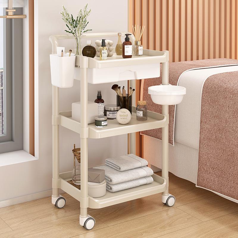 Wózek do salonu piękności: Dwupoziomowy wózek narzędziowy do przedłużania rzęs i artykułów do tatuażu