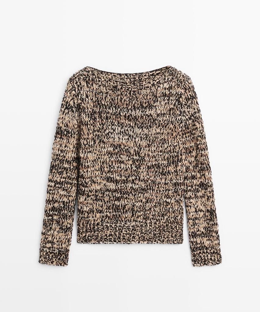 Masimodutti Cotton Blend Moulin Knit Sweater